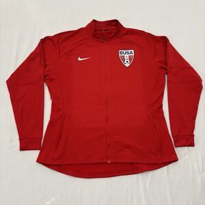 Nike Dri-Fit BUSA Red Full Zip Track Jacket Women’s Large Soccer Athletic Sporty